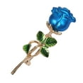 thumbnail image 3 of Milageto Flower Rose Brooch Pin Elegant Decoration Lapel Pin for Clothes Banquet Suit Gold Blue, 3 of 8
