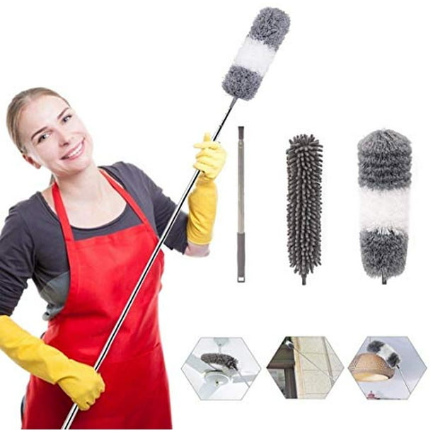 Microfiber Duster Cleaning Kit Extendable Dusters For High Ceiling Fans Hand Wall Washable Dust Brush Extra Long Extension Pole 30 To 100 Inches Com Microfiber Duster Cleaning Kit, How To Clean High Ceiling Fans