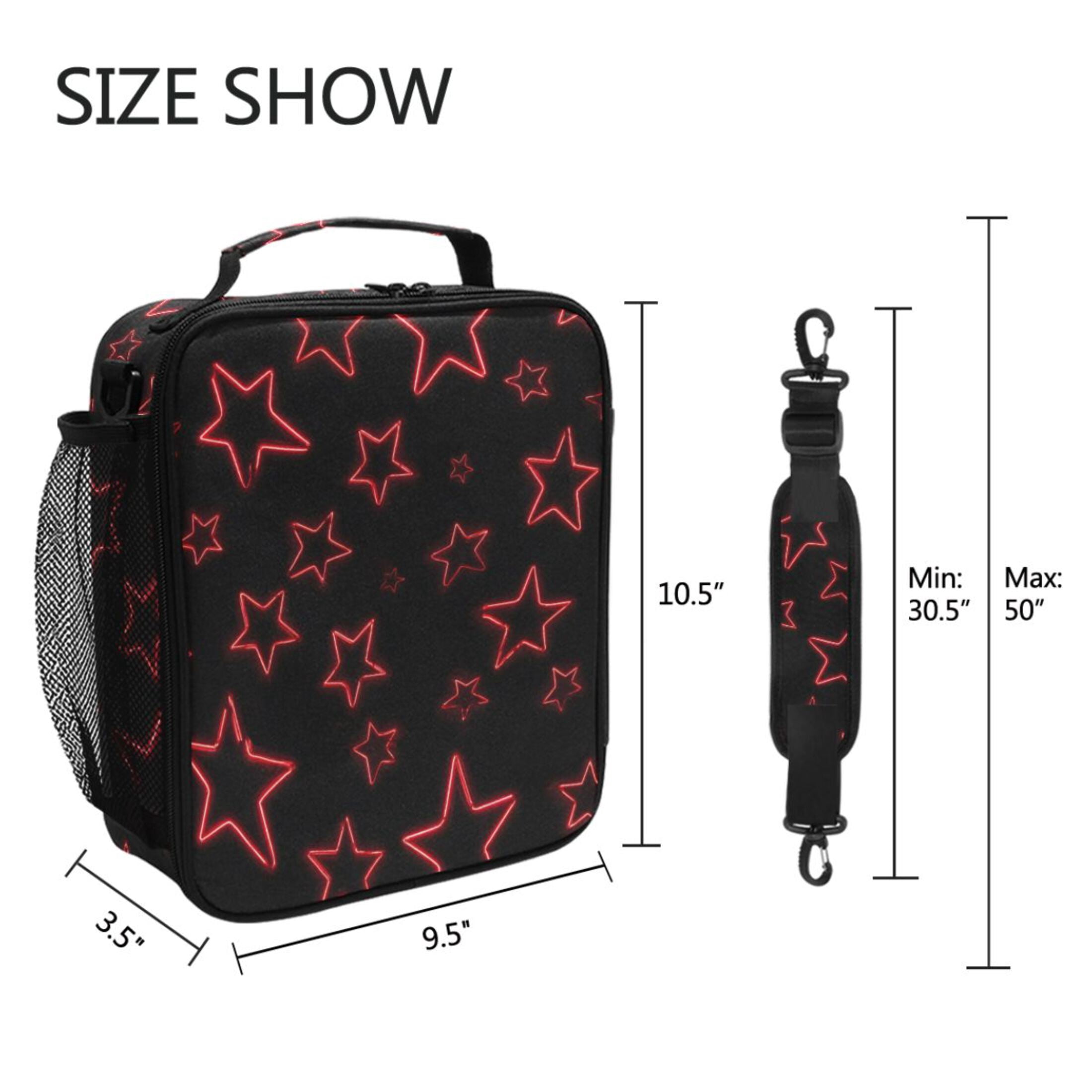 ALAZA Stars Lunch Box Insulated Cooler Lunch Bag with Shoulder Strap Meal Prep Tote