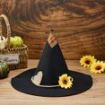 thumbnail image 2 of Txlixc Sombrero de espantapájaros, Sunflower felt Wizard hat role play Fittings para Halloween Txlixc moda, 2 of 9
