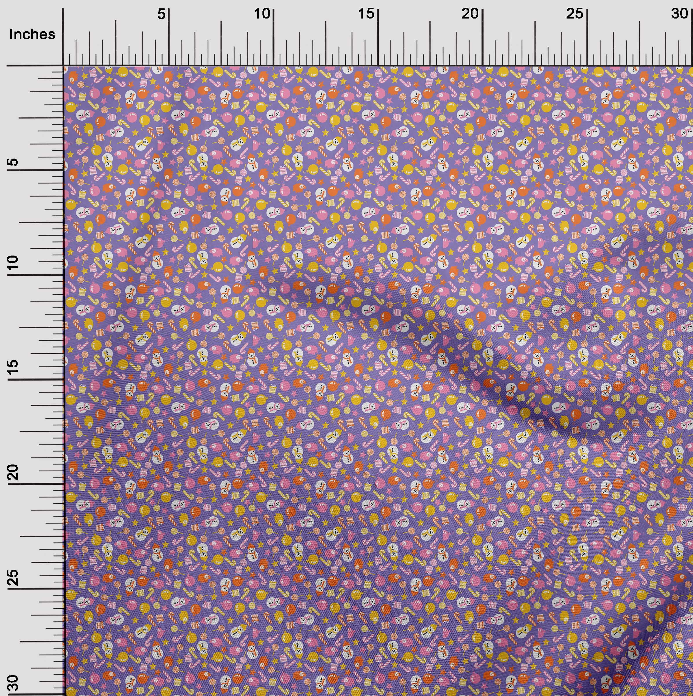 oneOone Cotton Jersey Violet Fabric Christmas Dress Material Fabric Print Fabric By The Yard 58 Inch Wide