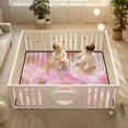thumbnail image 2 of WOBOGO Pink Camellia Baby Playmats Extra Large Waterproof Rollable Activity Pads for Toddlers 50×50inch, 2 of 7