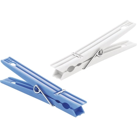 Whitmor Plastic Clothespins Blue & White Set of 50