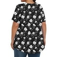 thumbnail image 6 of Otvok Womens Plus Size Tops Printed Crew-Neck Short-Sleeved Pleated Loose Blouses, 6 of 6