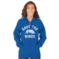 thumbnail image 5 of Save the Winos Rhinoceros Wine Lover Zip Hoodie Sweatshirt Women Brisco Brands X, 5 of 6