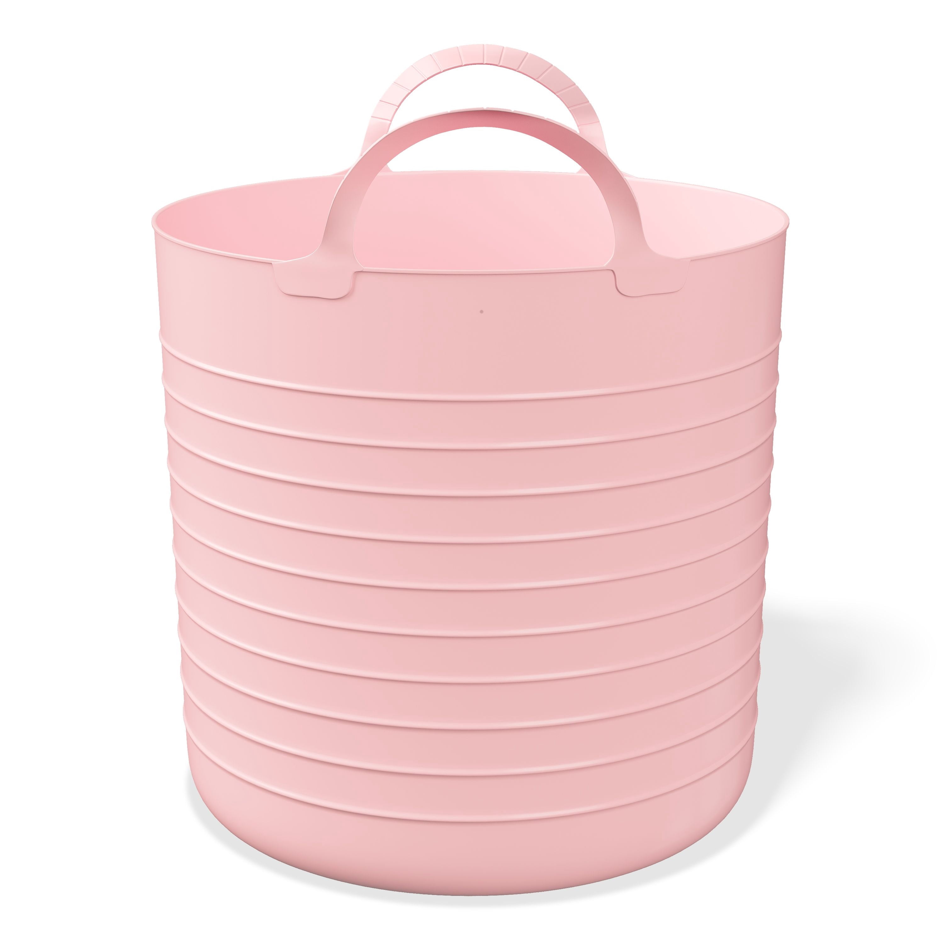 Mainstays Kids 10 Gallon Large Plastic Pink Flex Storage Baskets, 4 Pack