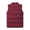 thumbnail image 3 of Huankd Mens Puffer Vest Quilted Outerwear Winter Warm Down Puffy Vests Lightweight Casual Padded Jacket Wine 4XL, 3 of 3