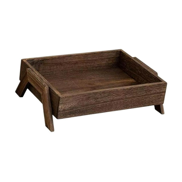 Bandeja de madera, plato de almacenamiento, superficie lisa, accesorios de cocina decorativos rústicos para encimera, cocina, hogar, desayuno, fiesta