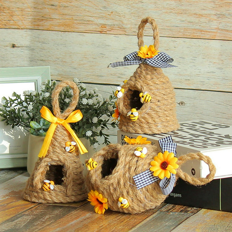 Wooden Honeycomb Bee Decor for Tiered Tray Decor