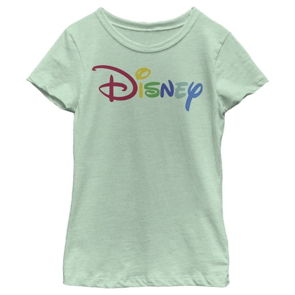 Girl's Disney Classic Multicolored Logo Graphic Tee Mint X Small