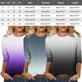 thumbnail image 3 of TSADFHJI Tuniques pour Femmes Grande Taille Hauts pour Femmes Chemises Mi-Longues Manches Trois Quarts Chemises Graphiques T-Shirts T-Shirts Décontractés Hauts Tunique à Col Rond, 3 of 5