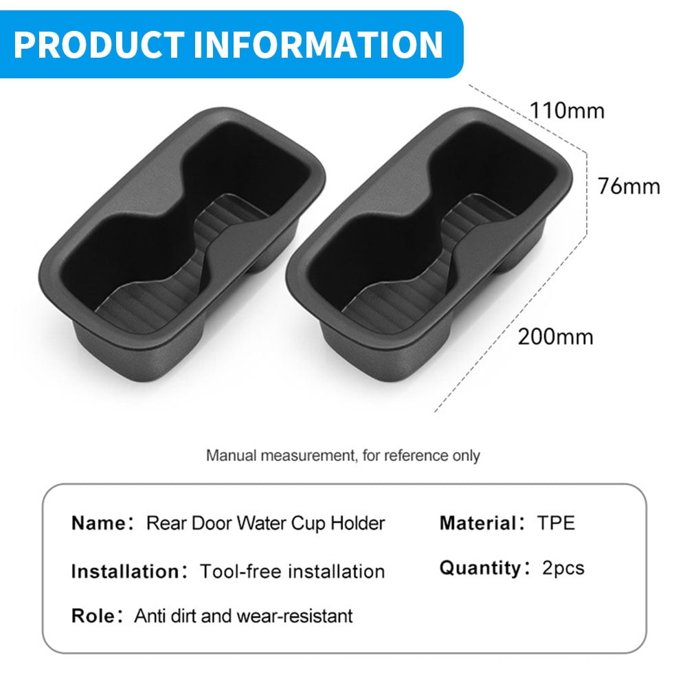 2pcs For 2024 2025 Hyundai Santa Fe 6/7 Seats Rear Door Cup Holder Storage Tray