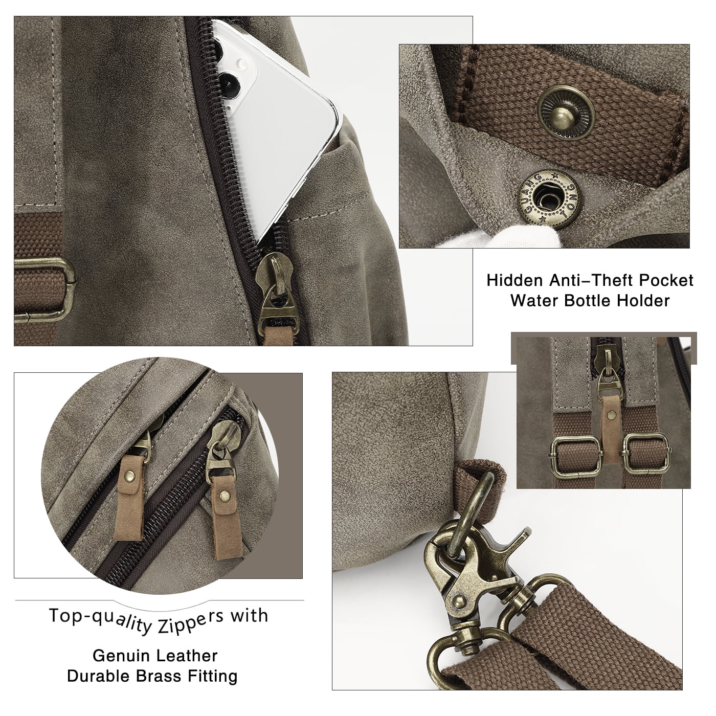 KL928 PU Leather Crossbody Backpack Sling Bag Shoulder Casual Daypack Rucksack for Men Women