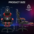 thumbnail image 5 of HOFFREE Massage Gaming Chair with Speakers, Leather Game Chair with Bluetooth and Music Rhythm RGB Lights, Big and Tall Gamer Chair with Footrest for Adults, Ergonomic Video Game Chair with Headrest, 5 of 10