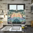 thumbnail image 4 of Yayeee Kitchen Curtains Tier Pair Light Filtering 27"x36" Rod Pocket Short Cafe Window Panel, Pine Tree Rainbow, 4 of 7