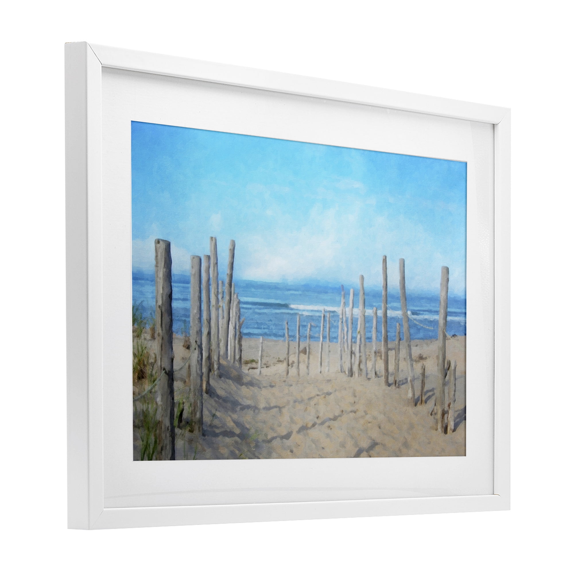 Stupell Industries National Seashore Vista White Framed Print Under Glass, design by Grotto Studios