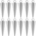 thumbnail image 5 of 12Pcs Stainless Steel Cone Charm Metal Pendants Silver Bead Pendants Vintage Cone Shape Dangle Charms, 5 of 8