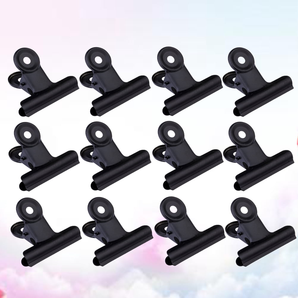 FRCOLOR 15pcs Stainless Steel Bag Clips Note Clips Heavy duty Bag Clips Metal Binder Sealing Clips Paper Clip Clamp for Home Daily Use 38mm,6.69"X0.39"X0.39"