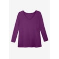 thumbnail image 4 of Woman Within Plus Size Perfect Long-Sleeve V-Neck Tee, 4 of 6
