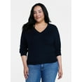 thumbnail image 5 of Time and Tru Women's V Neck Sweater, Lightweight, Sizes XS-XXXL, 5 of 6