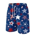 thumbnail image 6 of CIENVNSTG Men's Patriotic USA Flag Print Shorts Drawstring Elastic Waist Casual Shorts for Independence Day Party Blue L, 6 of 6