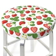 thumbnail image 3 of Gukieu Strawberry Print Round Chair Cover, Dust-proof and Non-slip Bar Chair Protective Cover, Suitable for Bars, Restaurants, Offices-14 inch, 3 of 7