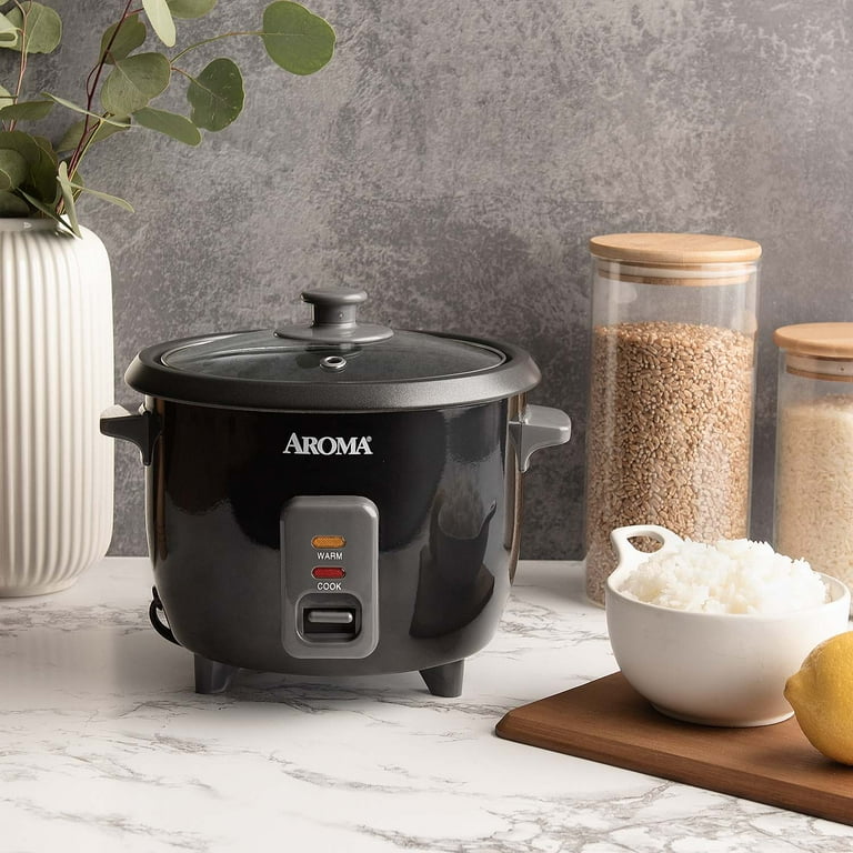 Aroma® 6-Cup (Cooked)/ 1.5Qt. Rice & Grain Cooker, Black 