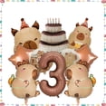 thumbnail image 5 of Caramel Color Number 9 Cartoon Animation Kapibala Theme Birthday Party Aluminum Film Balloon Decoration Party, 5 of 11