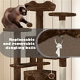 thumbnail image 6 of Yaheetech 53.9" H Cat Tree with Double Condos, Scratching Posts & Ramp, Brown, 6 of 11