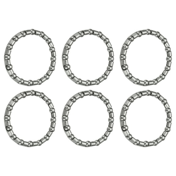 Uxcell Bike Ball Bearings, Bicycle Crank Bearing Retainer Stainless Steel Caged Wheel #4-5/32" x 16 Balls & 6 Pack & Silver