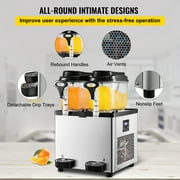 VEVORbrand Slushy Machine, 2x6 L Daiquiri Machine , Stainless Steel Frozen Drink Slush Machine, Slushie Machine ,White