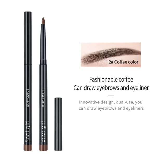 1 Uds maquillaje de ojos lápiz delineador de ojos giratorio automático café negro lápiz de cejas impermeable Eyleliner cosméticos maquillaje de ojos encantador