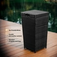 thumbnail image 3 of Phoenix 35 Gallon Outdoor Trash Can with Lid, Hideaway Wicker Rattan Garbage Can, Black, 3 of 6