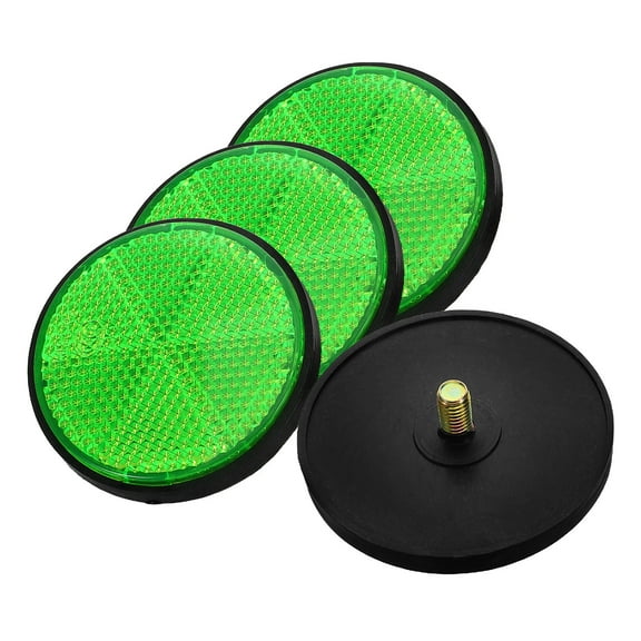 PENIKOKO 4Pcs Green Plastic Reflector for Bicycles Motorcycles Electric Scooters Nighttime Rides