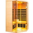 thumbnail image 4 of JERFIT 2-Person Hemlock Corner Sauna with Panoramic Glass Door, Far Infrared Heat, Bluetooth Audio & App Control, 4 of 9