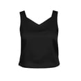 thumbnail image 6 of ClodeEU Women's Satin V Neck Sleeveless Tank Top ,Solid Color Casual Camisole Black,Women's Plus XXL, 6 of 6