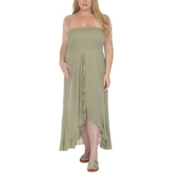Raviya Plus Size Tube Dress Cover-Up Sage 2X