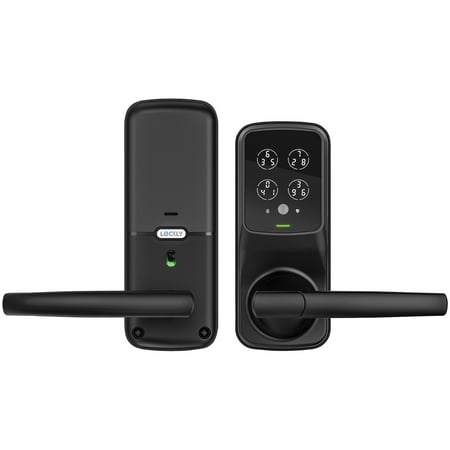 Lockly - Secure Plus Smart Lock Bluetooth Replacement Latch with Touchscreen/Fingerprint Sensor/Key Access/Auto Lock - Matte Black