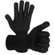 thumbnail image 1 of Guantes para barbacoa, 1472 ℉/800 ℃ resistentes al calor para horno, guantes ignífugos antideslizantes para barbacoa, cocinar, hornear, asar a la parrilla, soldar (negro-tamaño grande) JFHHH pequeña, 1 of 5