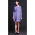 thumbnail image 2 of Bimba Robe Midi à Manches Longues pour Femmes, Coupe Décontractée, Imprimée Florale de Roses Violettes et de Renoncules, Boutonnée - XX-Grand, 2 of 7