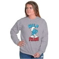 thumbnail image 3 of Hefty Smurf Tattooed Wild Thing Funny Sweatshirt for Men or Women Brisco Brands S, 3 of 6