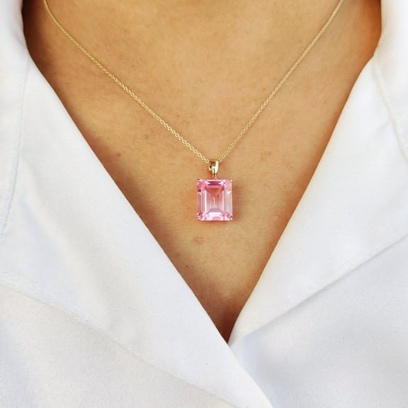 Pink Sapphire Necklace, Sapphire Necklace, September Birthstone Jewelry, Minimalist Necklace, Dainty Necklace For Women