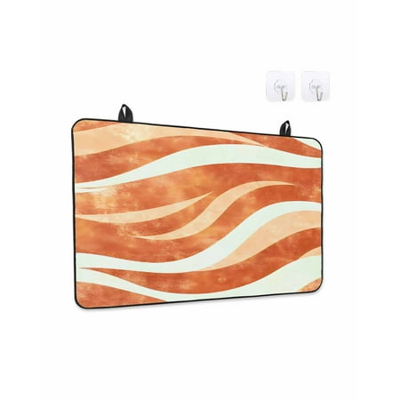 Burnt Orange Waves Stove Top Covers for Electric Stove Kitchen Glass Ceramic Electric Cooktop Covers 28.5 x20.5 Ombre Sea Ripples Shabby Beach HeatResistant Oven/Countertop/Dishwasher Protector