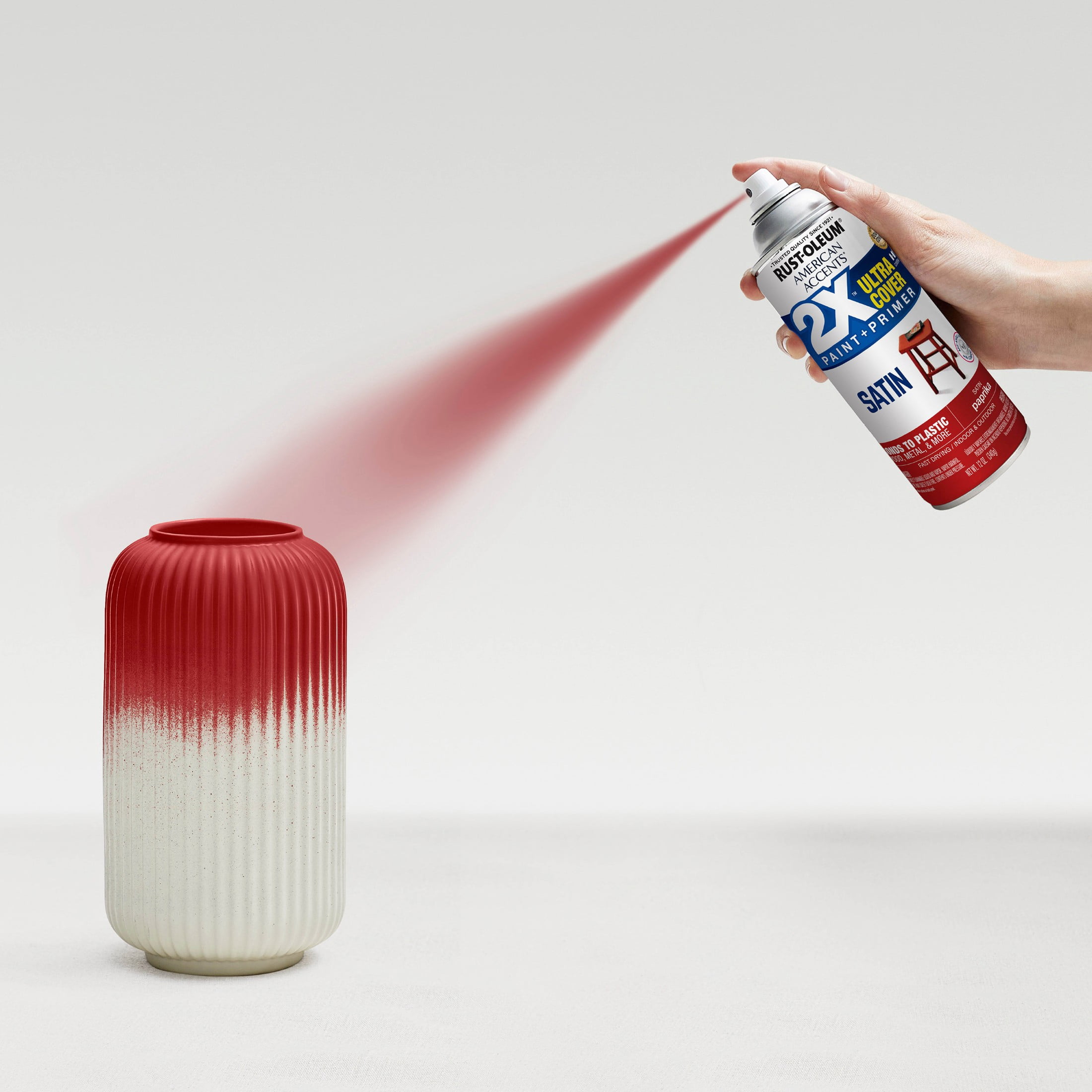(2 pack) Paprika, Rust-Oleum American Accents 2X Ultra Cover Satin Spray Paint-366083, 12 oz