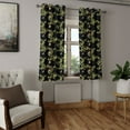 thumbnail image 2 of Ambesonne Butterfly Grommet Curtain, Nature of Spring Leaves, 50"x96", Black and Apple Green, 2 of 5