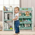 thumbnail image 4 of Costway Kids Toy Storage Organizer w/Bins & Multi-Layer Shelf for Bedroom Playroom Green, 4 of 11