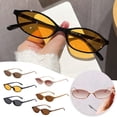 thumbnail image 2 of Retro Small Oval Sunglasses for Women Men, Cat Eye 90s Y2k UV protection Sunnies, Lightweight Narrow Shades Trendy Glasses, 2 of 7