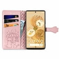 thumbnail image 3 of for Google Pixel 8 Case, Premium PU Leather Wallet Case [Cat & Dog & Flowers Embossed] Card Slots Kickstand Magnetic Closure Flip Case Cover for Google Pixel 8, Rosegold, 3 of 11