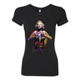thumbnail image 2 of Wild Bobby Marilyn Monroe Watercolor Love Pop Culture Women Slim Fit Junior Tee, Black, Small, 2 of 5