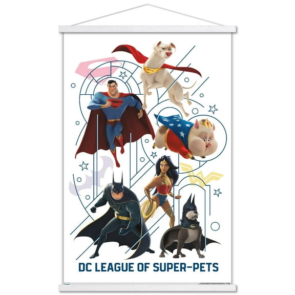 DC Comics Movie DC League Of Super-Pets - Counterparts Wall Poster with Magnetic Frame, 22.375" x 34"